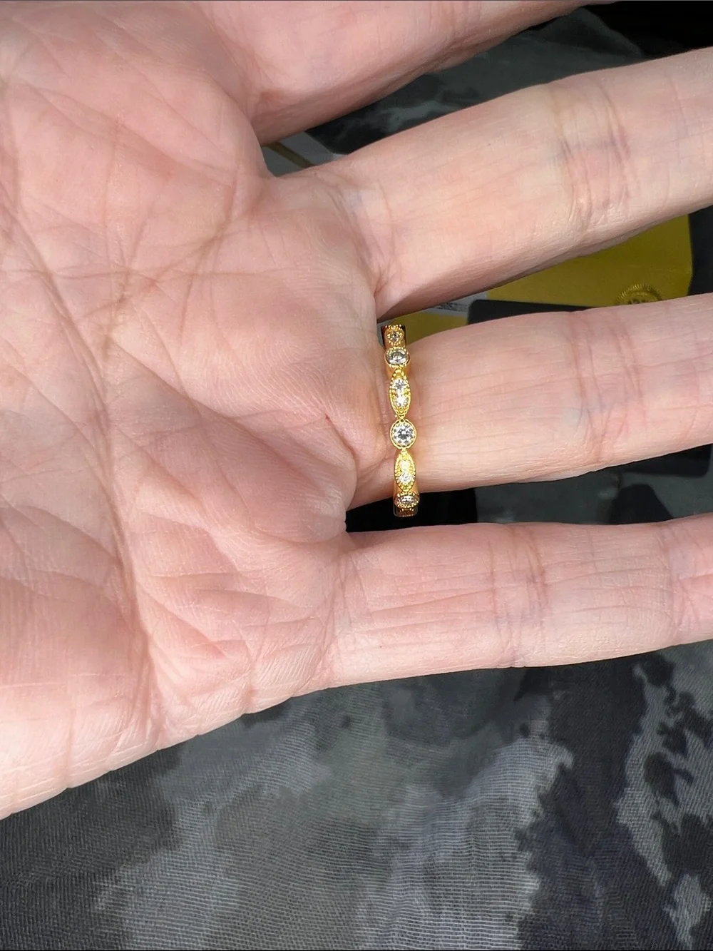 Gold-Tone Round Cut Ring - Yellow Gold